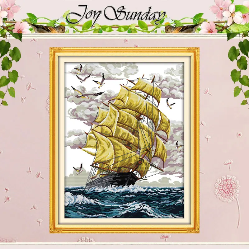 Modelli di navi a vela contati Set punto croce fai da te 11CT 14CT 16CT timbrato DMC Kit punto croce ricamo ricamo decorazioni per la casa