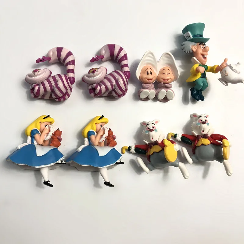 8Pcs/Set Alice\'s Adventures in Wonderland Action Figure Dolls Alice March Hare Cheshire Cat Action Figure Toys Cup Doll Gifts