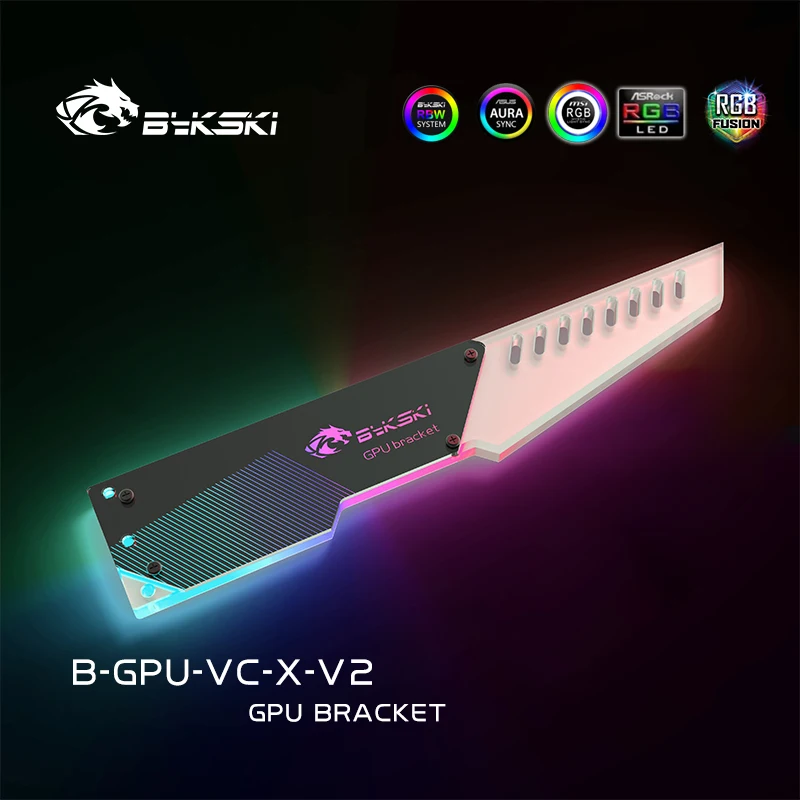 Bykski B-GPU-VC-X-V2 Acrylic GPU Suppor RGB Graphics Card Bracket video card VGA Holder Stand Symphony 5V Support MB SYNC