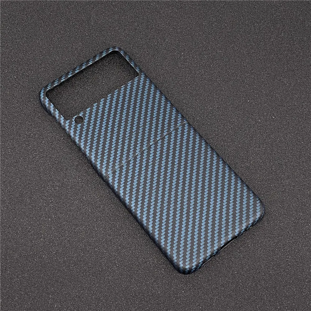 For Galaxy Z Flip 3 Silm Aramid Fiber Case For Samsung Galaxy Z Flip 3 5G Ultra-Thin Matte 3D Pure Real Carbon Fiber Phone Case