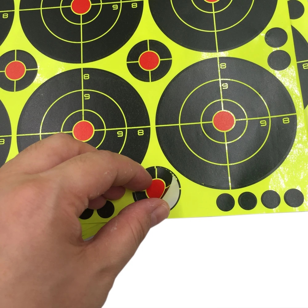 3" Self-Adhesive Splatter Splash & Reactive(Color Impact) Shooting Sticker Targets(Bull's Eye) 10 Sheets(90 Pcs)/Pack image 5