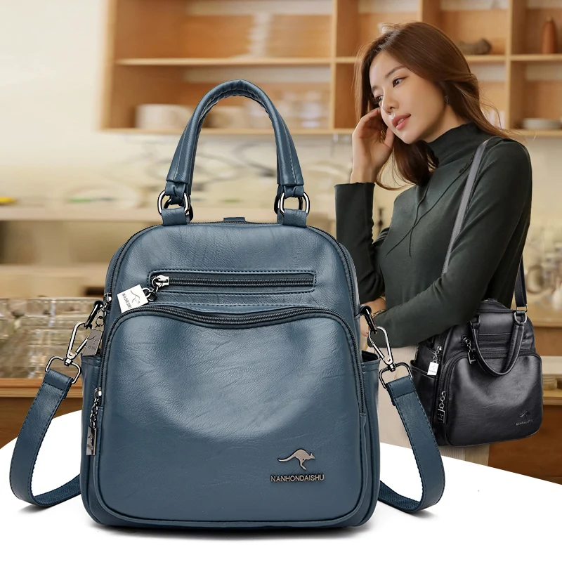 Soft PU Leather Vintage Women Handbag Tote Designers Luxury Women Shoulder Bags Female Top-handle Crossbody Bags