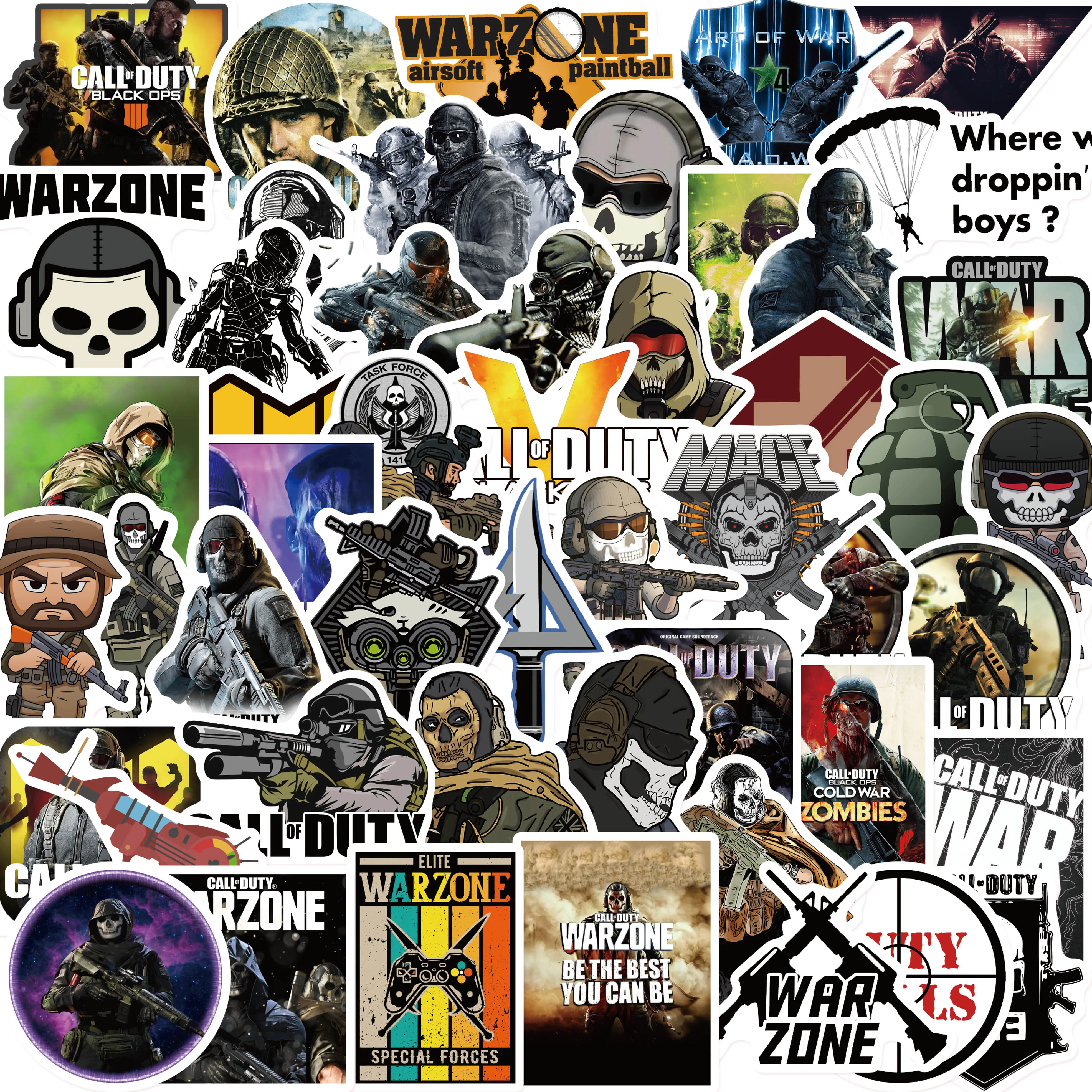 10/50PCS Call of Duty Game Stickers Waterproof for Notebook Luggage Skateboard Bicycle Phone Suitcase Laptop Sticker