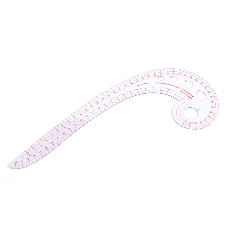 1pcs 11.8" Long Comma Shaped Plastic Transparent French Curve Ruler