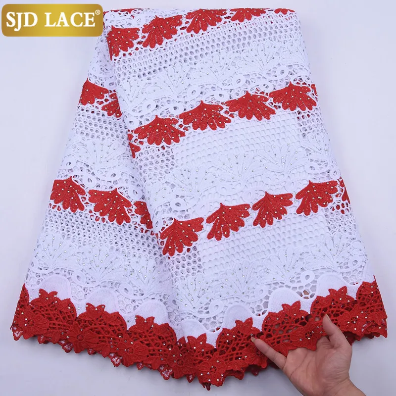 SJD LACE Clearance Style African Lace Fabric 2024 New Nigerian Water Soluble Guipure Cord Lace For Wedding Party Dress Sew 2140