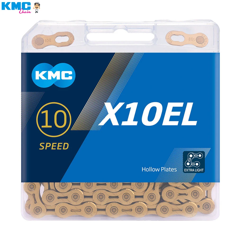 KMC X10EL Bicycle Chain Ultra Light Racing Chain 10 Speed Mountain Bike Road Bike 116 Link Bicycle parts