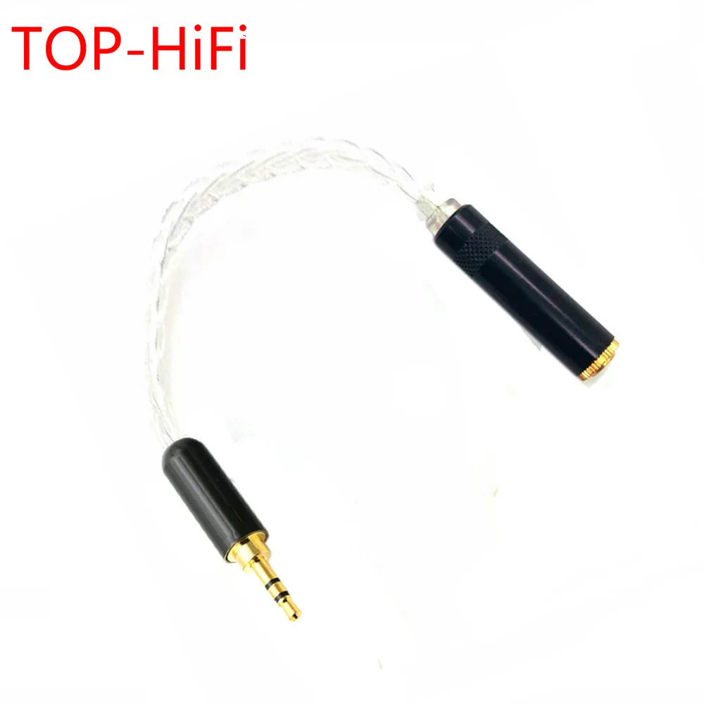 

TOP-HiFi 8 Cores 7N OCC Silver Plated Cable 2.5mm Stereo 3pin Male to 3.5mm Stereo 3pin Female Hi-End Audio Adapter