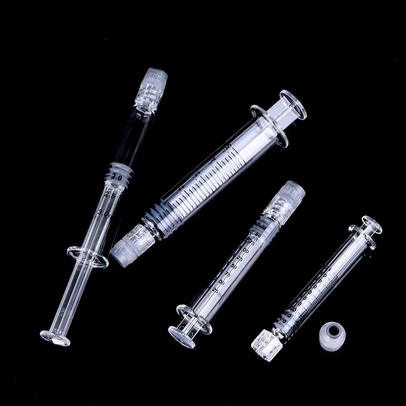 Glass Syringe Luer Lock Syringe Borosilicate Glass Prefillable Syringe 1ml/2.5ml/3.5ml/5ml Optional Capacity Beauty