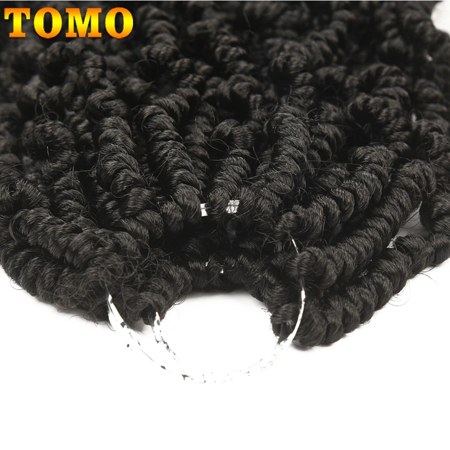 TOMO Bomb Twist Crochet Hair 14 Inch Ombre Spring Twist Crochet Braids Pre-looped Passion Twist Braiding Hair Extensions 24Roots