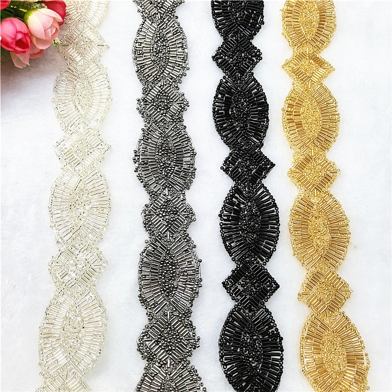 Fancy Resin Motif Hot Fix Rhinestone Tape Trim Ribbon Iron On Appliques For Dress Shoe Adornment 4cm Width Banding Accessories