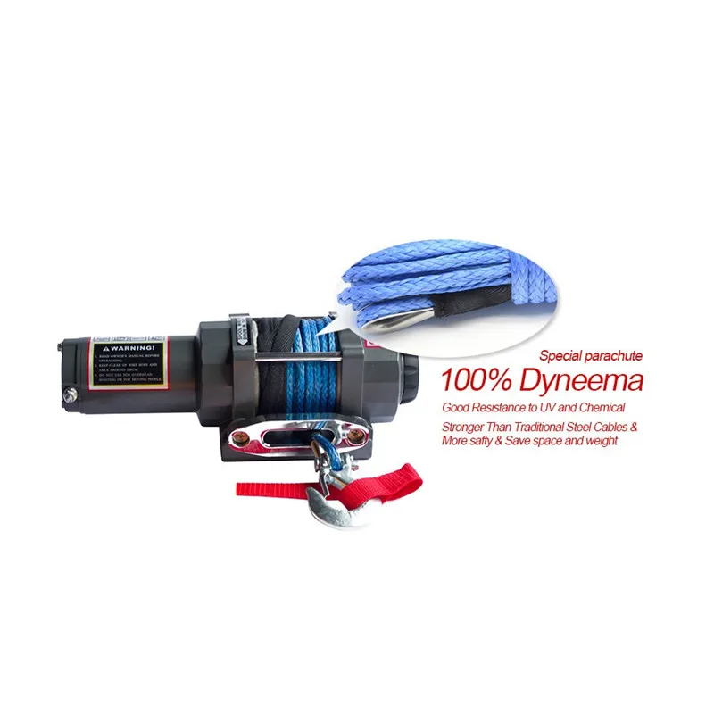 Mobil Listrik Winch 12V / 24V 3500lbs Winch Listrik Tali Nilon dengan Remote Kontrol Nirkabel Winch Mobil