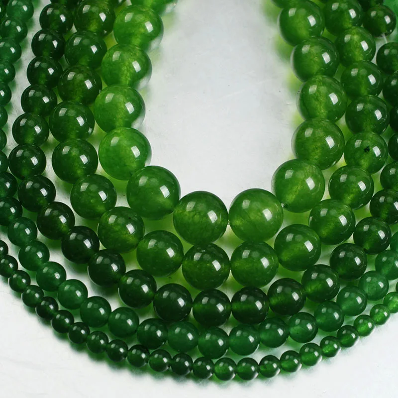 Natural Stone Taiwan Green Jades Beads For Jewelry Making Beads Bracelet DIY Bracelet Necklace 4 6 8 10 12mm Strand