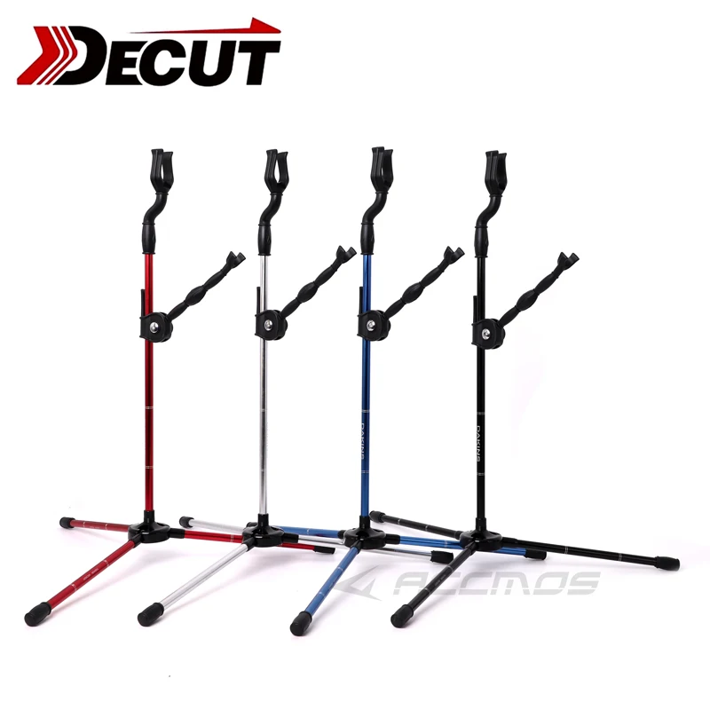 Decut Archery Bow Stand Holder Foldable Metal Construction Traditional Recurve Bow Bracket Rack Hanger Hunting Accessory