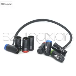 Short LXR 3-pin male to female elbow audio cable NEUTRIK flat cover XLR 3-hole recording microphone adapter cable four-way in on