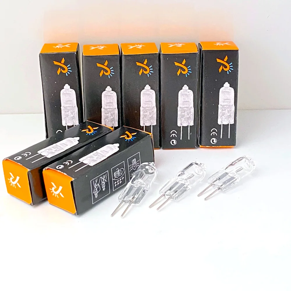 Minilámpara halógena de tungsteno G4, 10 piezas, tipo JC, 20W, G4, DC12V, foco de ahorro de energía, lámpara halógena de cristal