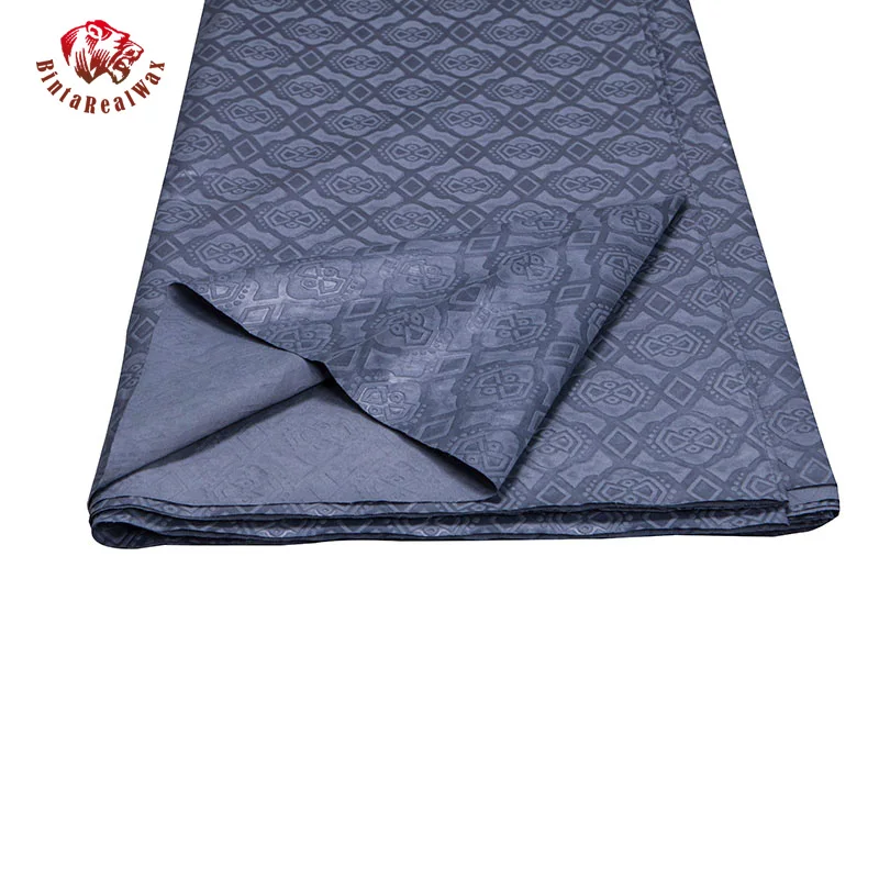 Bintarealwax Jacquard Fabric Bazin Polyester Material for Men Robe Solid Color Party Dress Materal 5 Yard/Lot CS3300