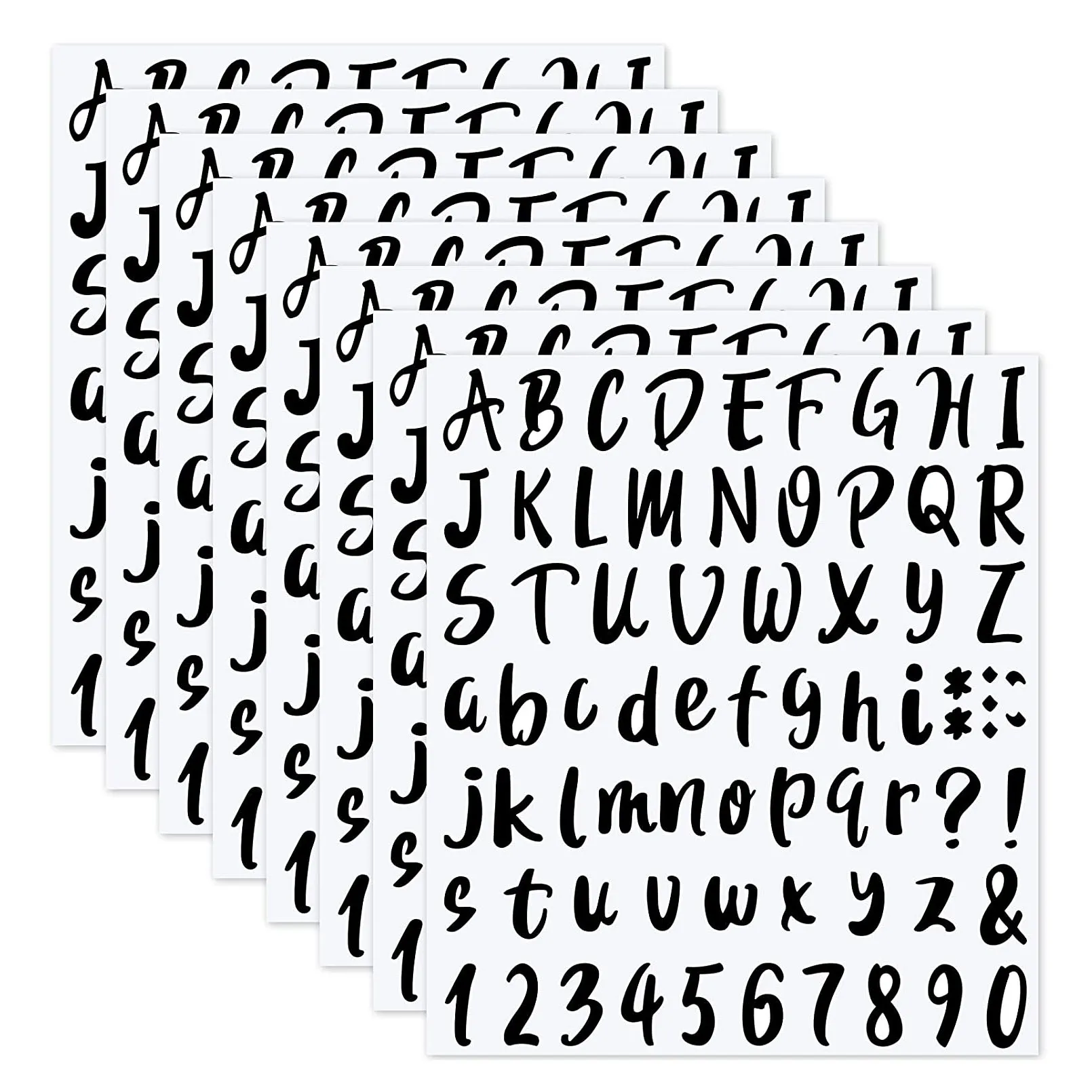 

576 шт., самоклеящиеся наклейки с буквами, 8 листов