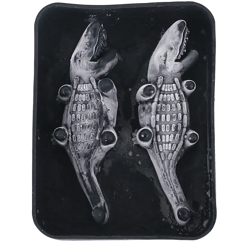 

Ice Mold Silicone Ice Cube Tray Mould Shape Ball Flexible 3D Crocodile Silicone Ice Cube Mold Tray Makes Four Cayman Barware