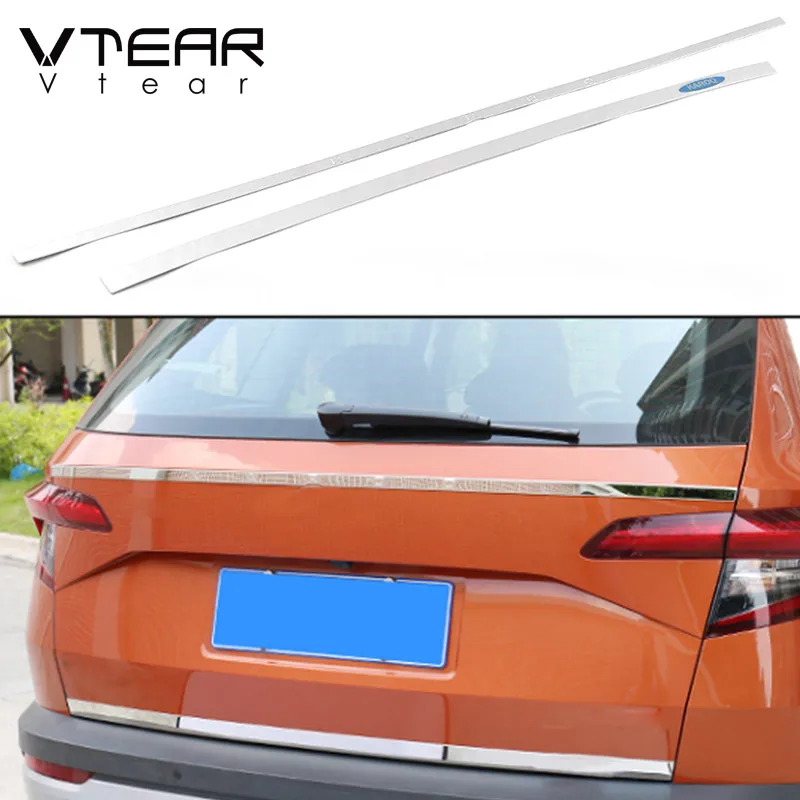 Vtear for Skoda Karoq Rear Door License Tailgate Bumper Frame Plate Trim Lamp Trunk Hood Accessories Exterior Mouldings Auto 23