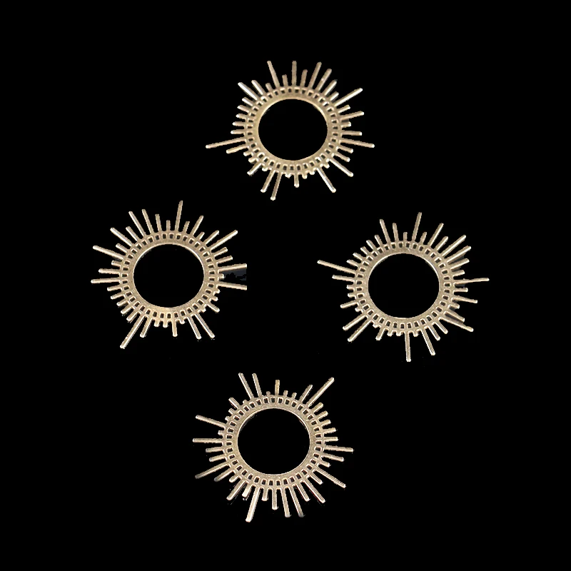 43.4 * 45mm 6pcs   brass hollow annual ring pendants, sun flower ornaments, fashion jewelry accessories