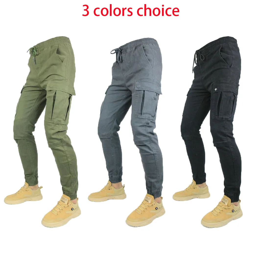 

Unisex Casual Elastic Band Motorcycle Anti-fall Riding Jeans Downhill Pants Motorcycle Moto Jeans With Knee Pad Trousers Moletom