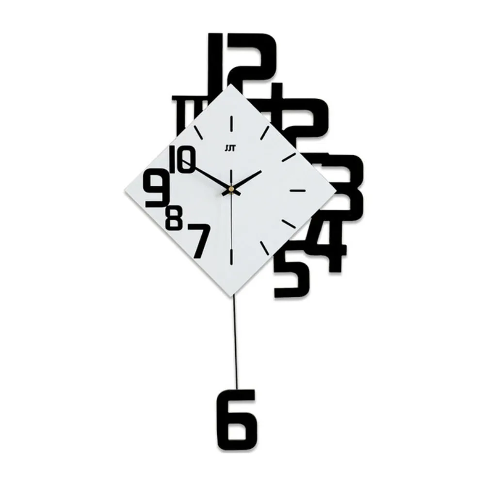 

DIY Wooden Pointer Wall Clock Home Decoration Stylish Modern Electronic Clock Living Room Single Side Mute