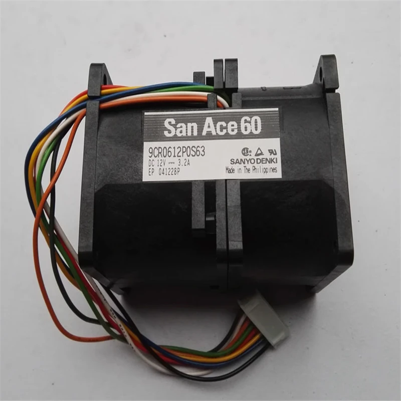 SANYO San Ace 60 Fan 9CR0612P0S63  7076 60x60x76MM Server Fan 12V 3.2A  Automobile Pressurized Ball bearing Fan 8wires