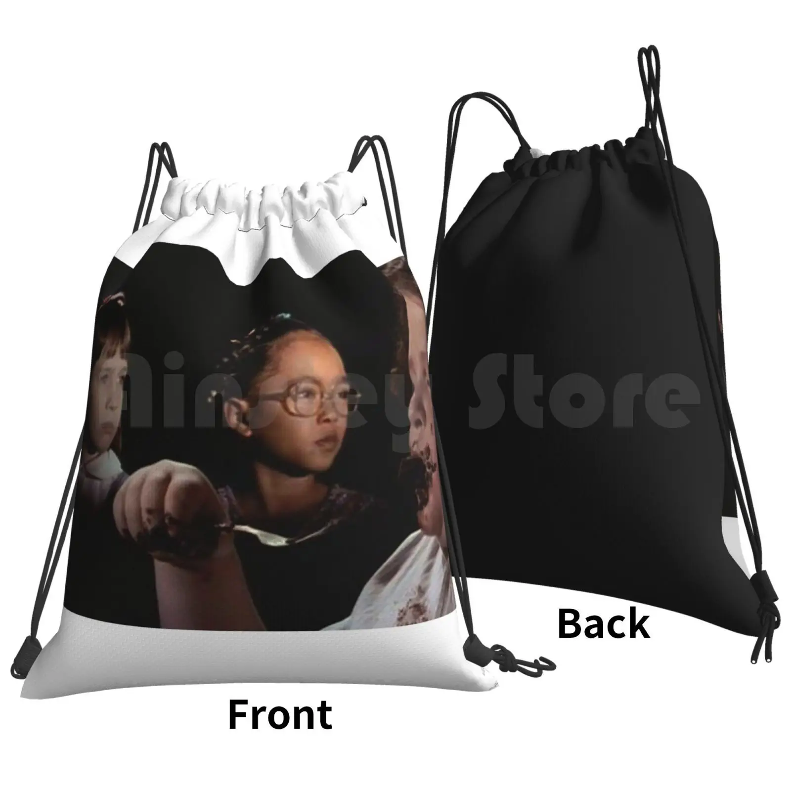 Matilda-Chocolate Cake Scene Backpack Drawstring Bag Riding Climbing Gym Bag Bruce Matilda Mara Chocolate Cake Roald Dahl