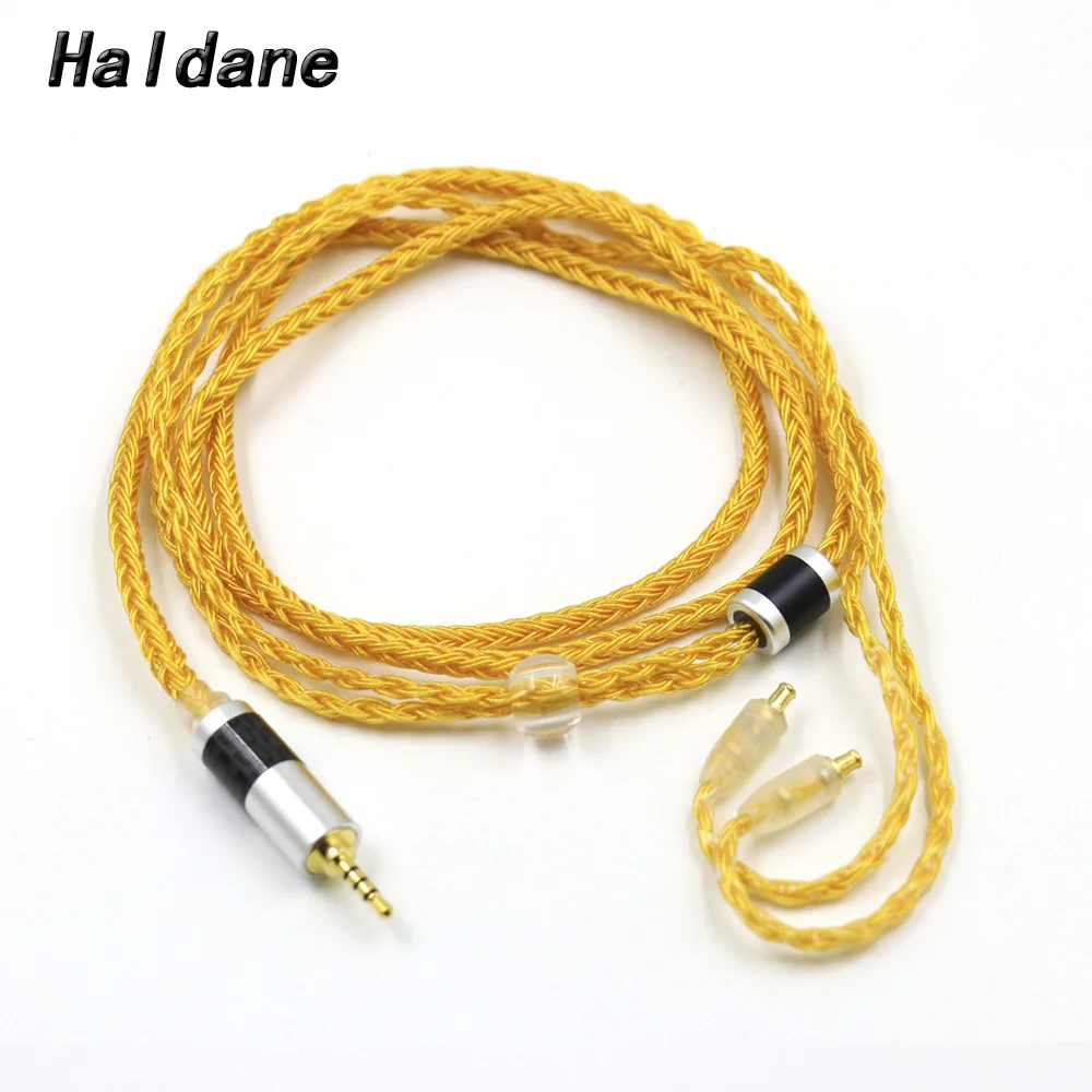 Haldane UP-OCC Single Crystal Copper Silver Plated 16Cores A2DC Jack Upgrade Cable for CKR100 CKR90 CKS1100 LS50 E70 Headphone