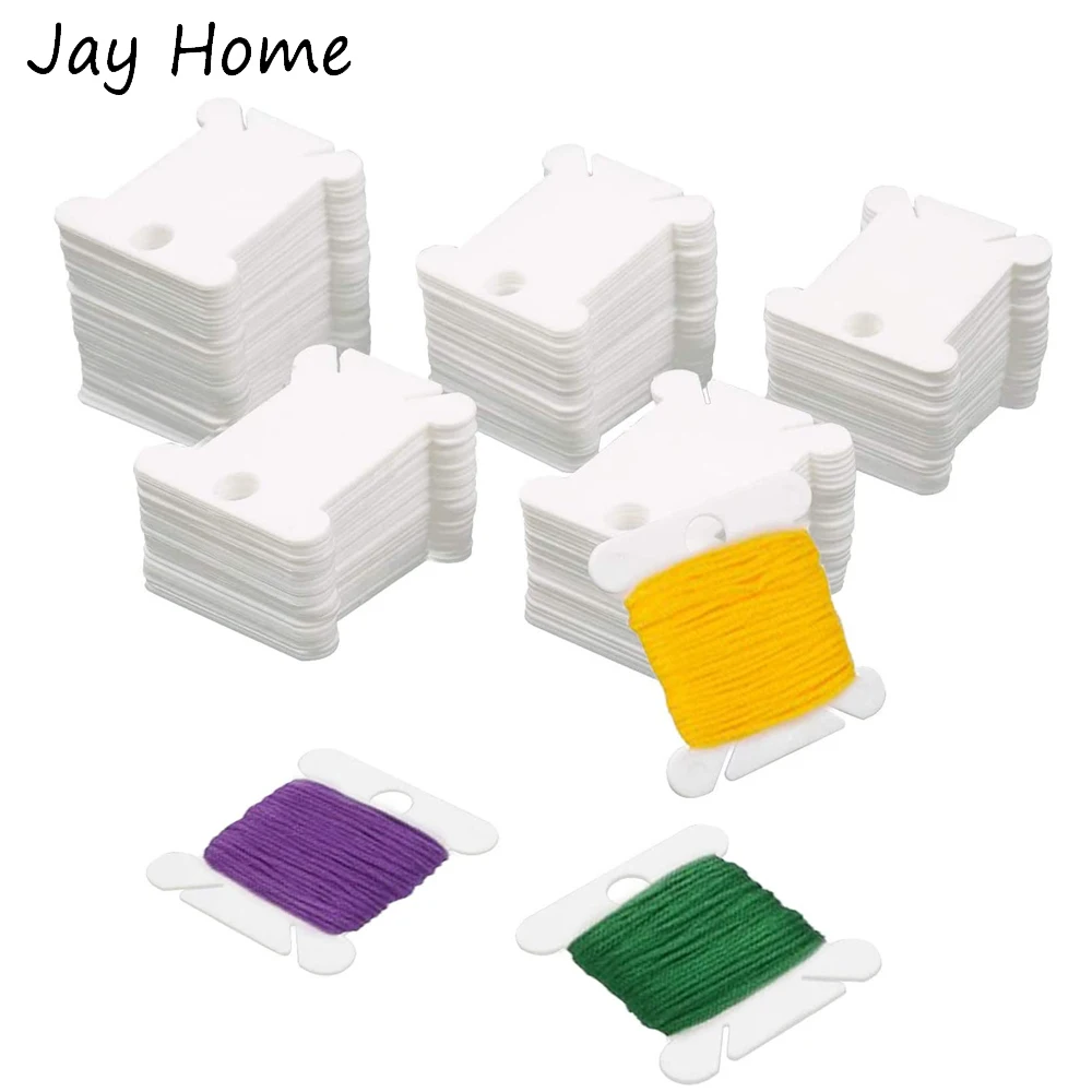 

10-40Pcs Plastic Floss Bobbins Embroidery Thread Cards with 1pc Winders for Cross Stitch Cotton Thread Craft DIY Sewing Storage