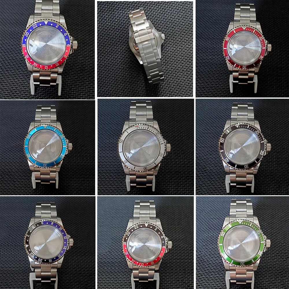 

39.5MM Colourful Brushed Aluminum Bezel Watch Case Set For Japanese NH35 NH36 Movement Accessories