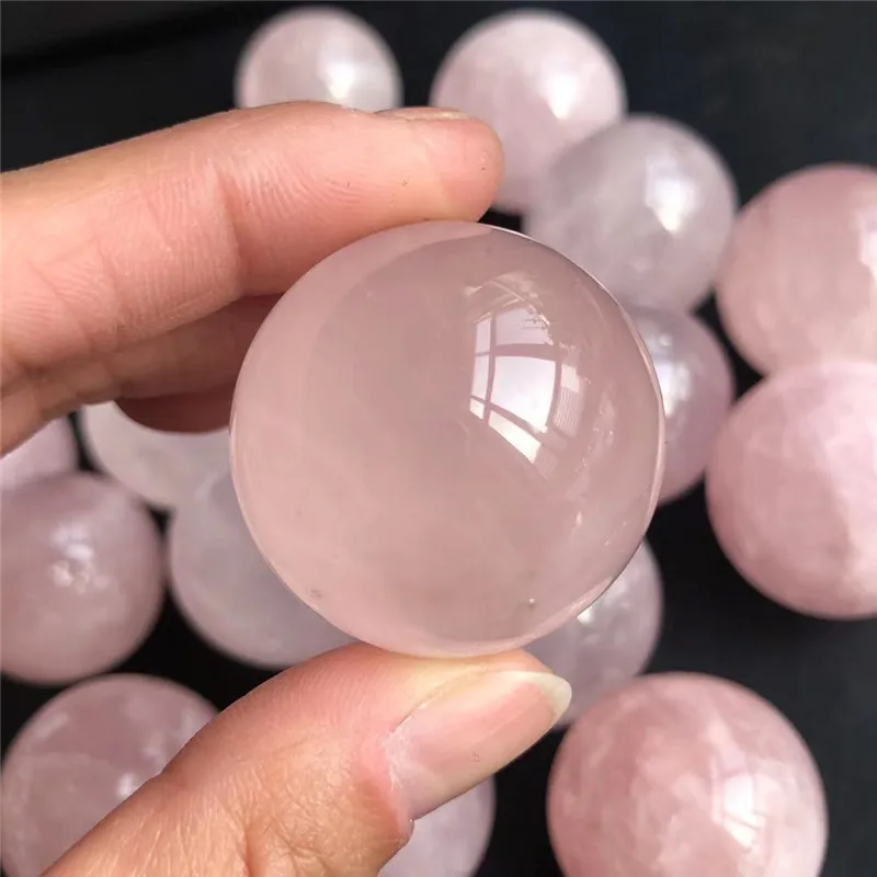 Rosa Rose Pulver Kristall Quarz Ball natürliche Kristall Kugel Ball Heilstein Home Dekoration Liebhaber Geschenke