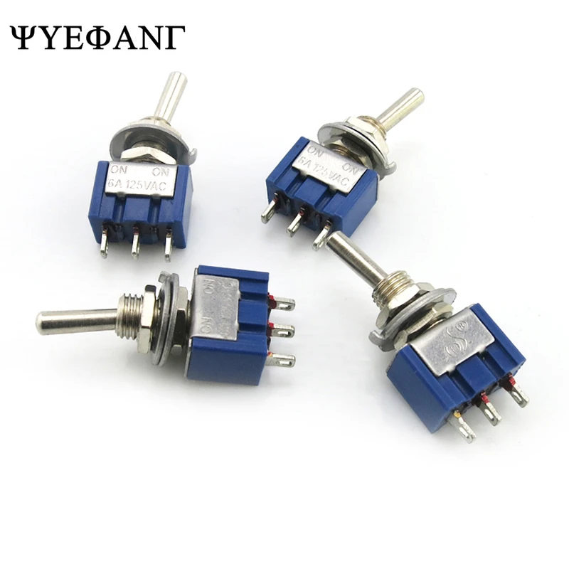 5Pcs/lot Miniature Toggle Switch MTS-102 SPDT 6A 125VAC/3A 250VAC Mini Switch Lever Switch 3 Pin ON/ON High quality