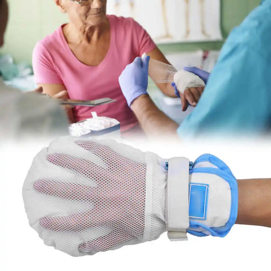 Rehabilitation Finger Gloves Brace Breathable Anti-Slip Auxiliary Fixed Gloves for Elderly Disabled Patient Hand Training Gloves