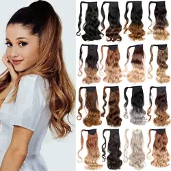 Mtmei-Extensions de Cheveux Queue de Cheval Blonde 22 Pouces, Faux Cheveux Ondulés pour Femme