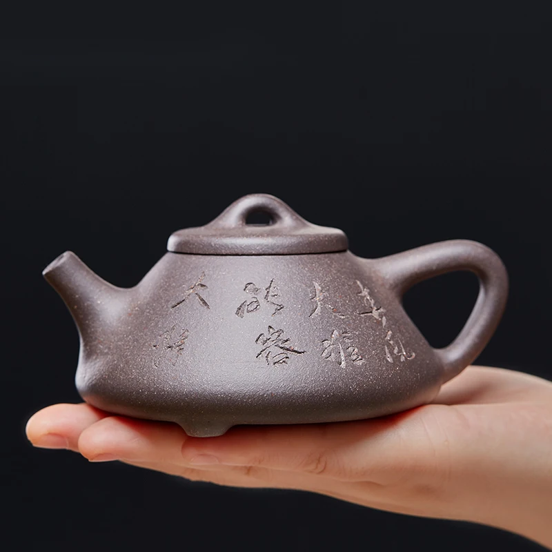 |Yixing recommended pure manual son smelting ore famous with its mud stone gourd ladle authentic teapot kung fu tea set