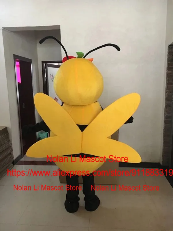 Hot Selling Yellow Big Bee Mascot Costume Cartoon Suit Adult Cosplay Birthday Party Masquerade Holiday Gift 1094