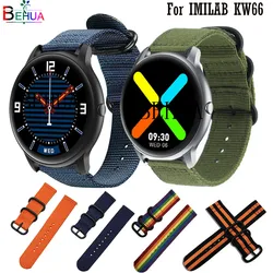 Nylon WatchStrap band For IMILAB KW66 / YAMAY SW022 Smart Wristband Fabic Bracelet For Ticwatch Pro 3 / Garmin Venu 2 wriststrap