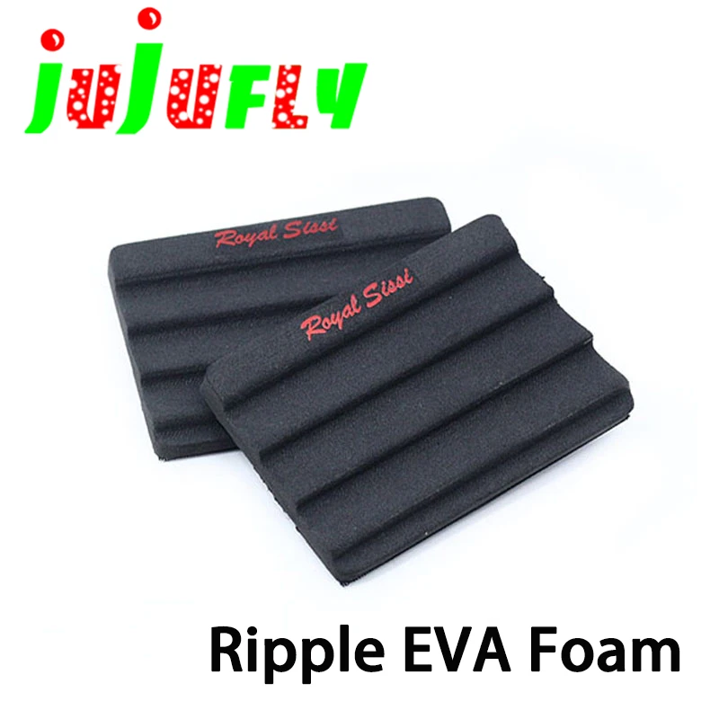 Highly recommend 2pcs ripple foam fly foam patch fly fishing hook storage EVA foam hanger with adhesive loop back