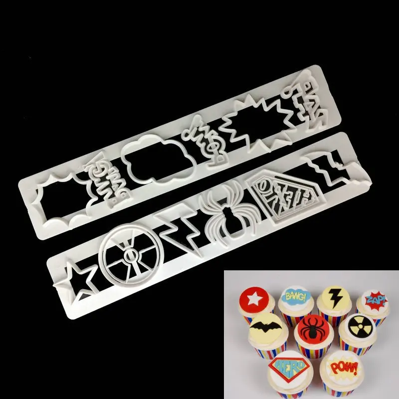 

2 pcs Hero Sugar Cake Decorative Stamp Mould OPP