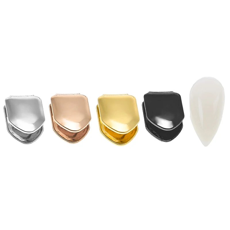 Gold Plated Small Single Tooth Cap Gold Plated Hip Hop Teeth Grillz Caps Top Or Bottom Grill False Teeth Whitening Tooth Cap