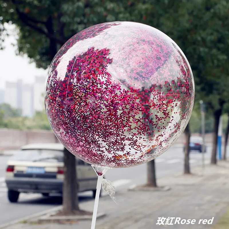 1pc Giant Rose Gold Color Sequins Balloon Birthday Party Wedding Decoration Anniversary BoBo Ball