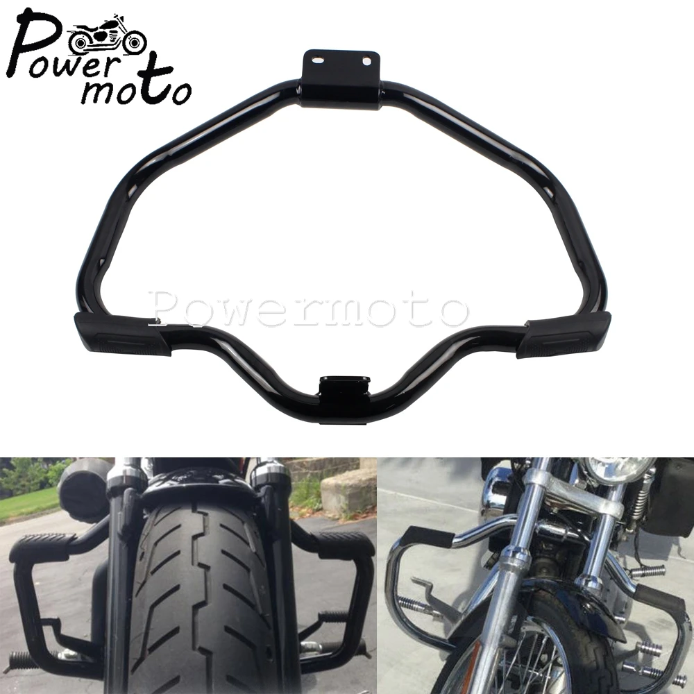 

Motorcycle Engine Guard Highway Crash Bar Black For Harley Sportster Roadster Iron XL883 XL1200 XL 72 48 883 1200 Custom 2004-18