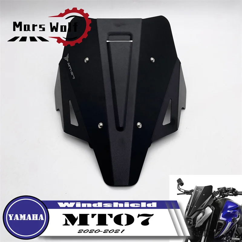 

Подходит для YAMAHA FZ07 MT07 MT-07 mt07 2021 2022 ветровое стекло мотоцикла комплект из алюминиевого сплава дефлектор обтекатель.