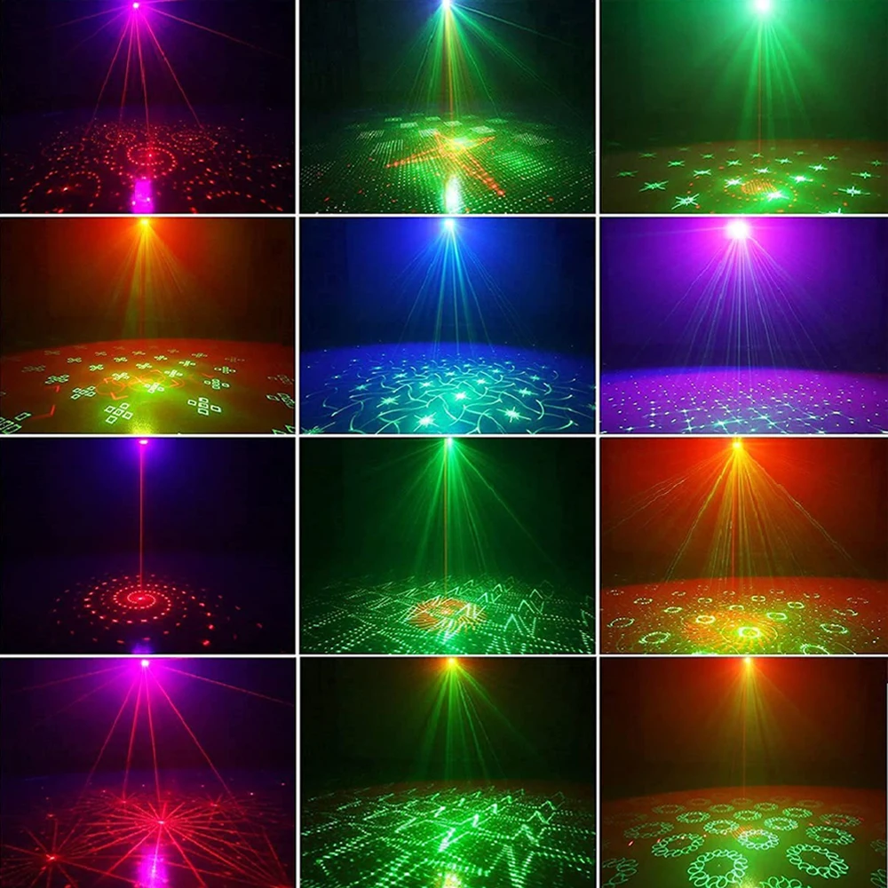 240 Patterns USB LED Laser Lamp RGB Sound Activated Strobe DJ Disco Stage Light Projector Bulb Floodlight UV Remote Night Lights