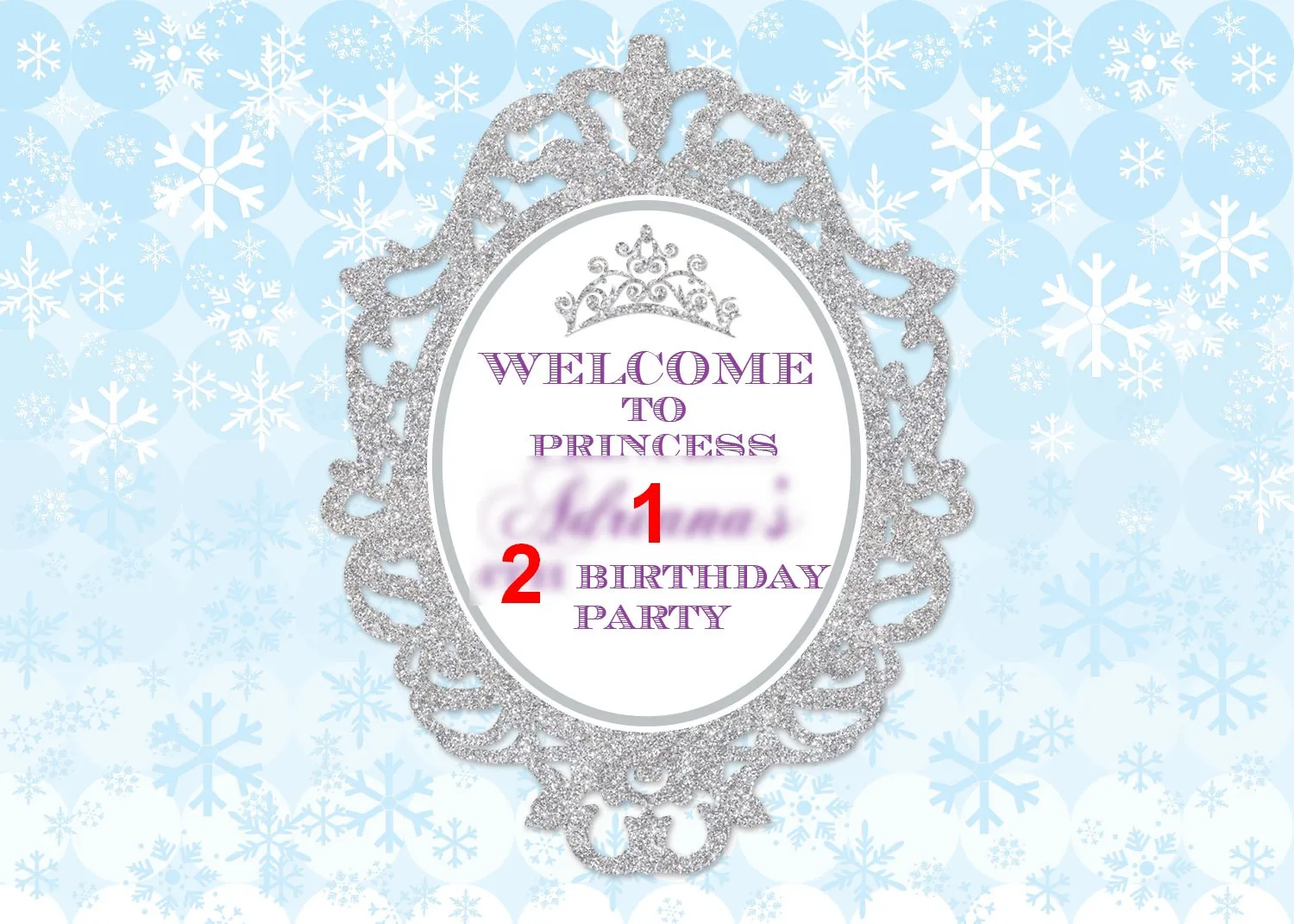 Nach Gefrorene Prinzessin Crown Winter Schneeflocke 1st hintergrund Hohe qualität Computer print geburtstag hintergrund