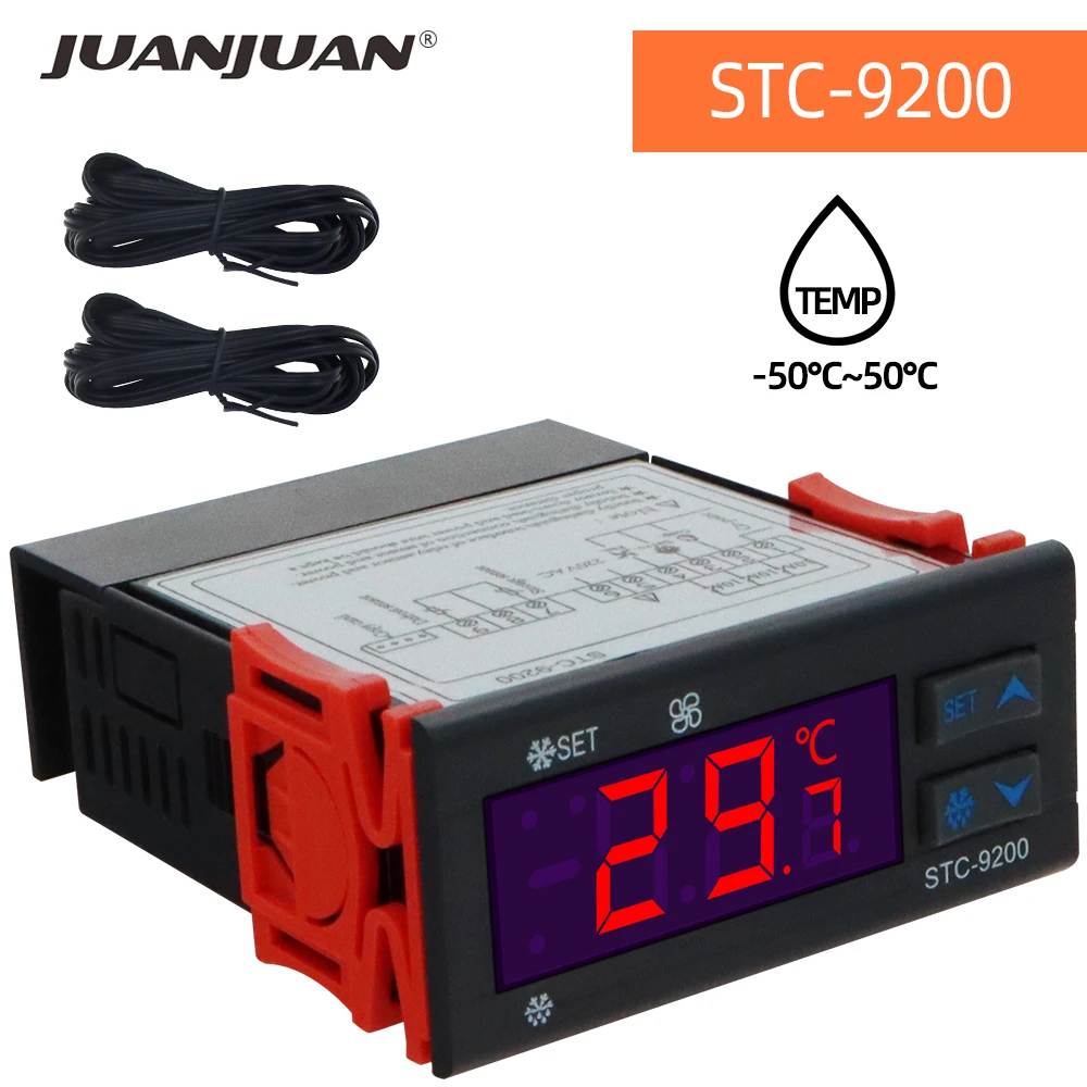 Digital Temperature Controller STC-9200 Two Relay Output Thermostat Regulator With Refrigeration Defrost Fan Alarm Function