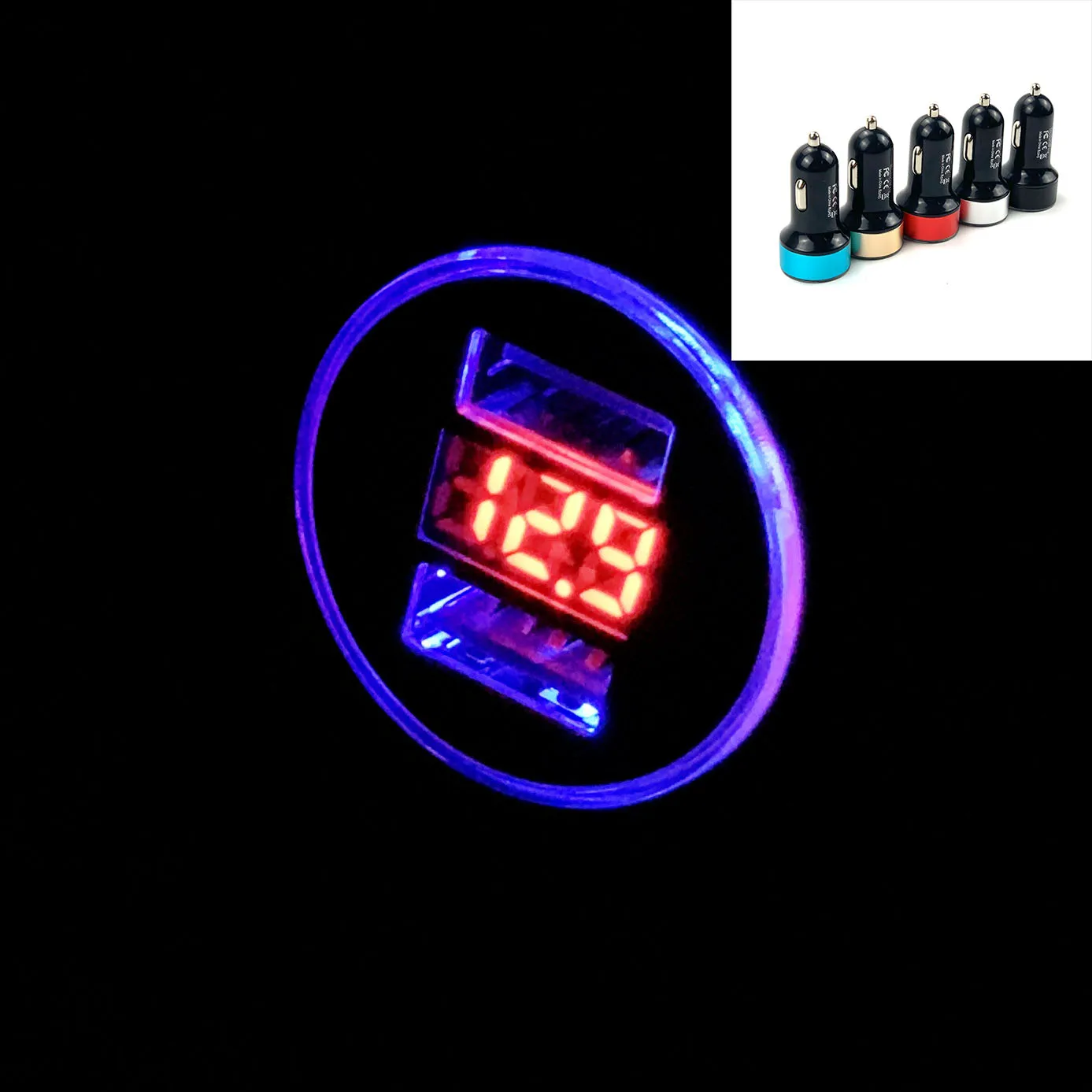 3.1A Dual USB Car Charger LED Display For FIAT 124 EVO Sedici Linea Bravo FCC4 Viaggio Coroma Ottimo Uno Qubo Doblo Toro