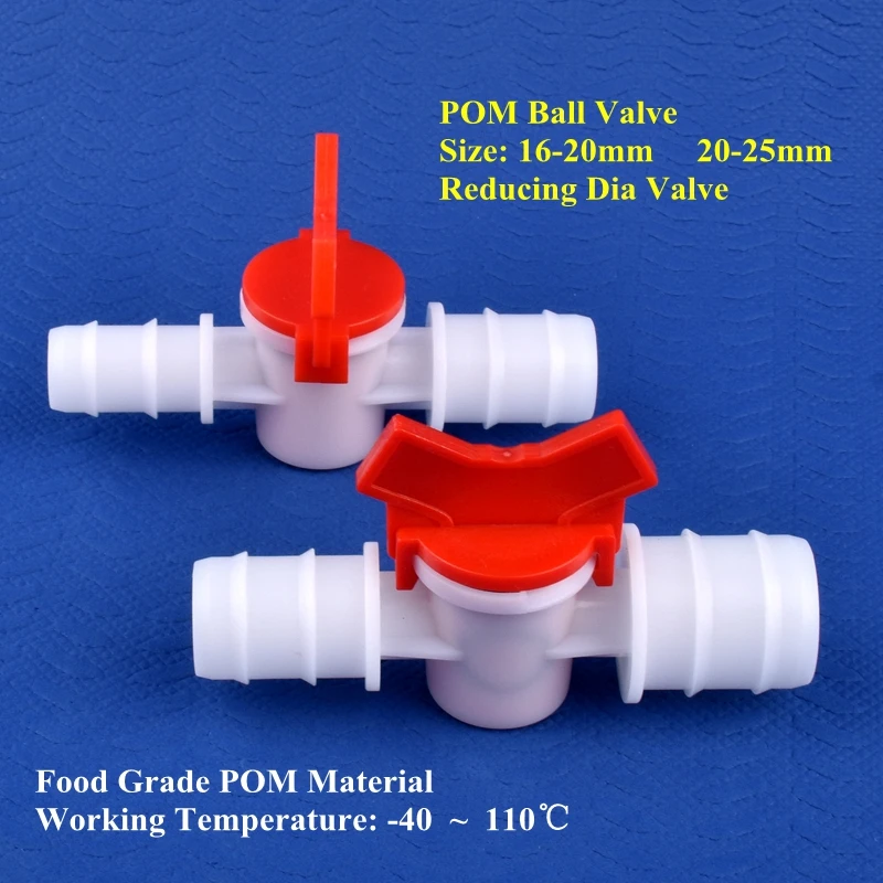 1~50pcs 16-20mm 20-25mm Reducing Dia POM Ball Valve Micro Drip Irrigation Hose Pagoda Joint Aquarium Fish Tank Water Pipe Valve