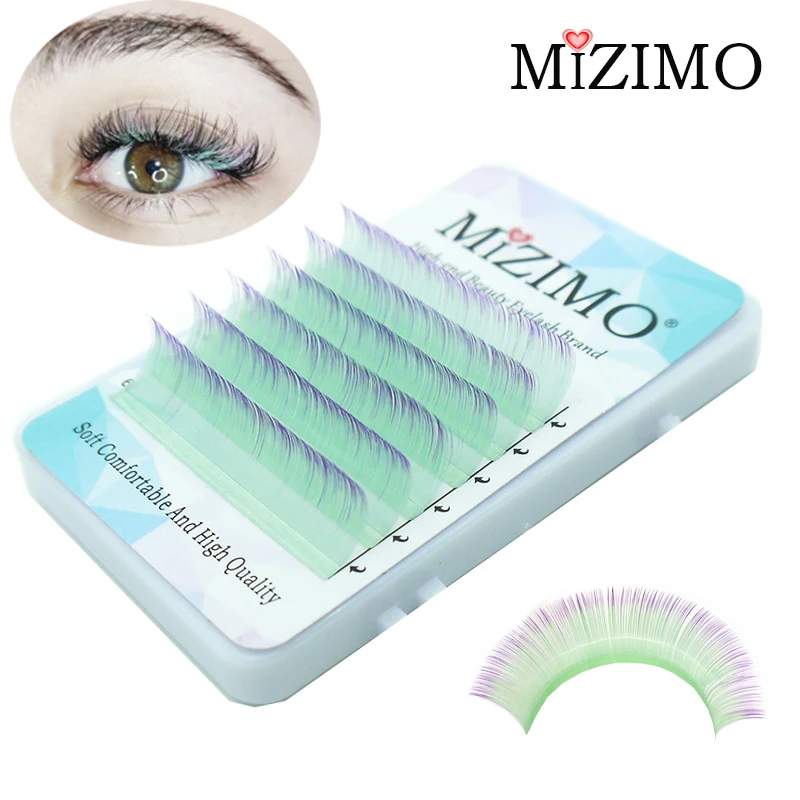 Personalized new color grafted eyelashes yellow blue two-color artificial mink hair handmade eyelash extension tool